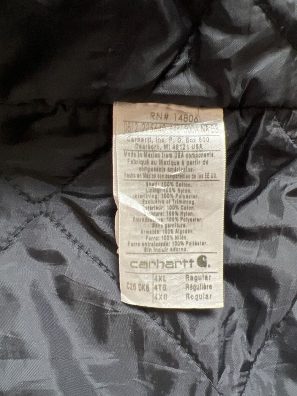 Carhartt Men 4XL Regular C26 DKB Arctic Traditional Coat Duck Canvas Brown Quilt - Picture 6 of 10